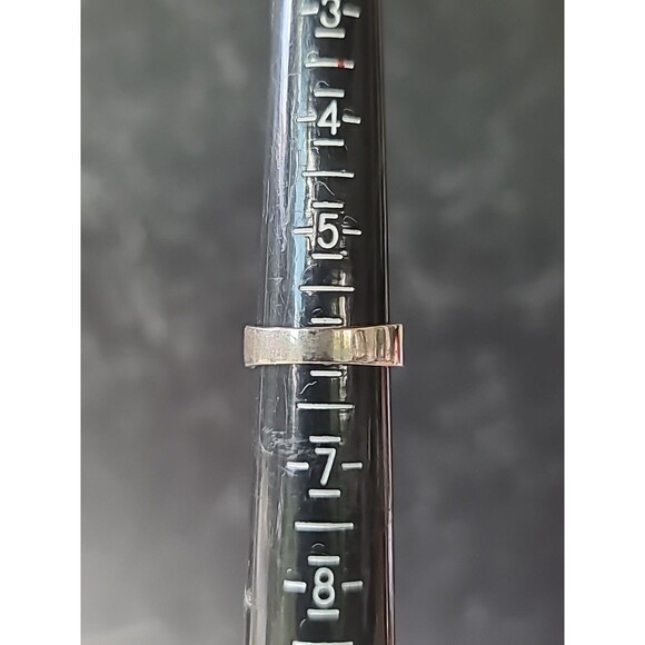 925 Sterling Silver Black Diamond Accent Buckle Ring Vintage, SIZE US 6 - Picture 9 of 10